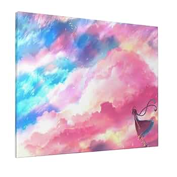 青とピンクの抽象画 キャンバスアート Amazon.co.jp: アートポスター画像青とピンクの抽象キャンバス